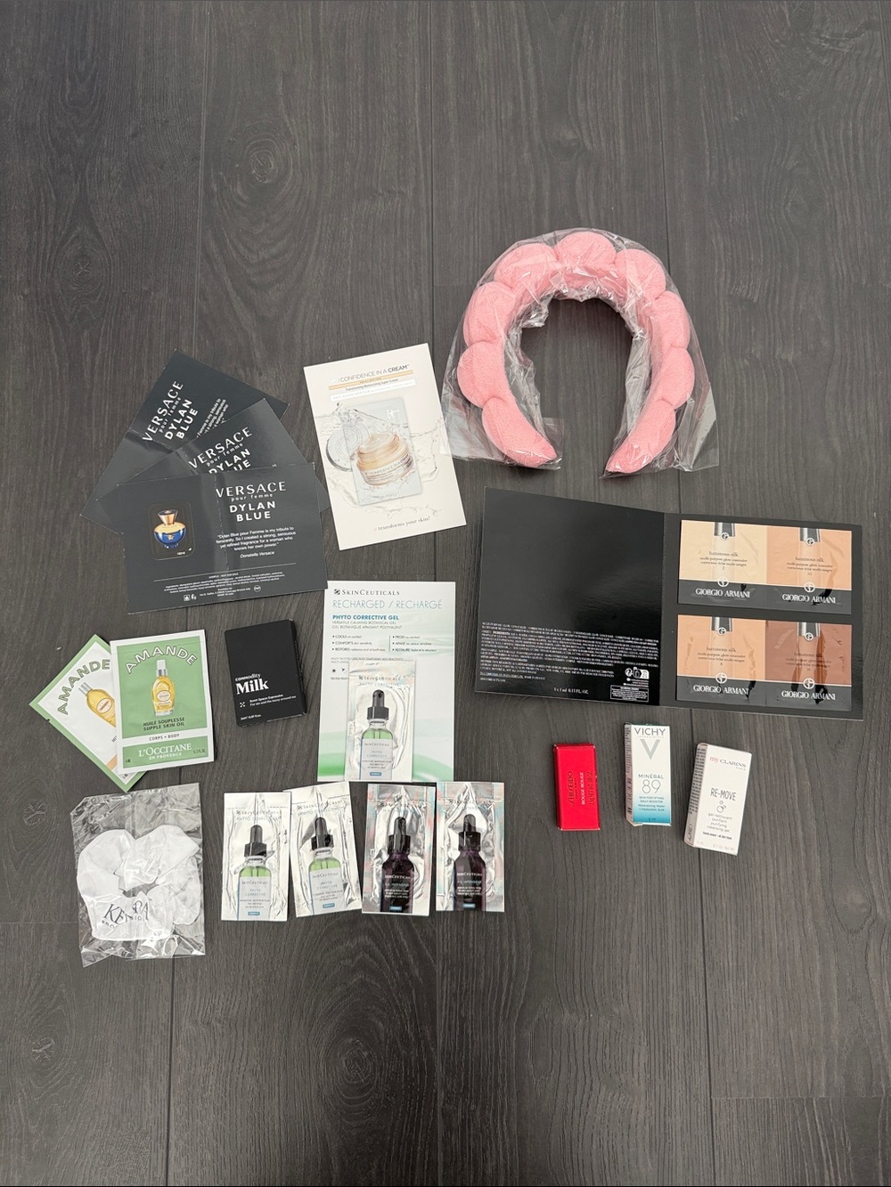 Skincare and Makeup Samples, Hairband, Hairtie